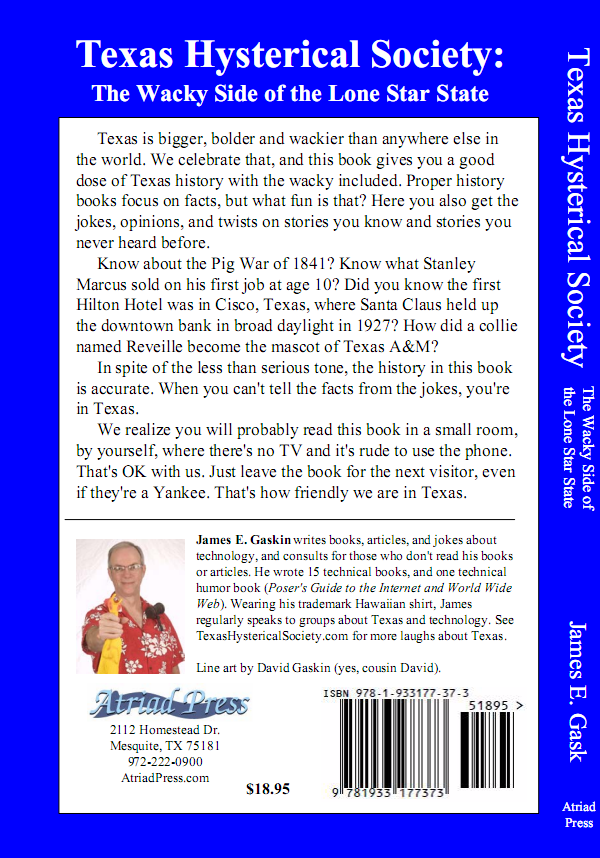 Texas Hystercial Society - back cover